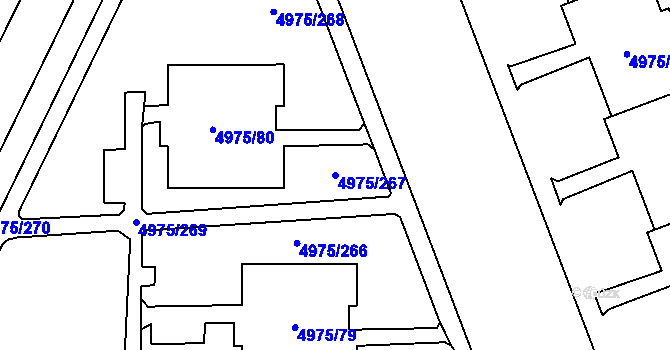 Parcela st. 4975/267 v KÚ Most II, Katastrální mapa