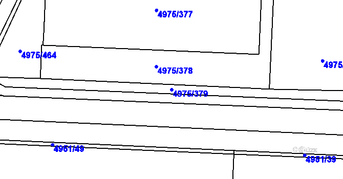 Parcela st. 4975/379 v KÚ Most II, Katastrální mapa