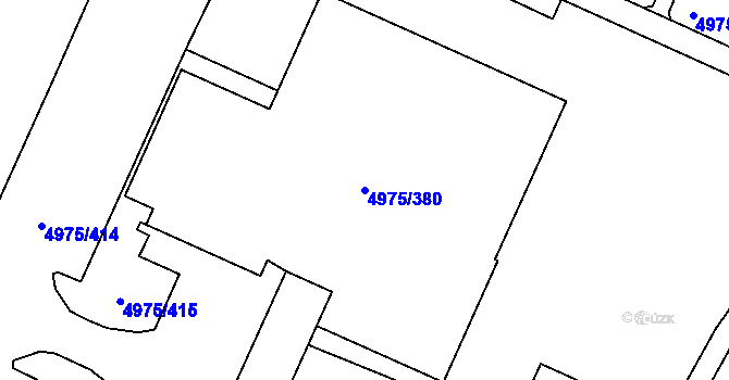 Parcela st. 4975/380 v KÚ Most II, Katastrální mapa