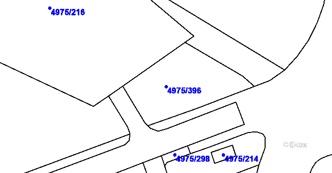 Parcela st. 4975/396 v KÚ Most II, Katastrální mapa