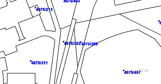 Parcela st. 4975/399 v KÚ Most II, Katastrální mapa