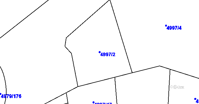 Parcela st. 4997/2 v KÚ Most II, Katastrální mapa