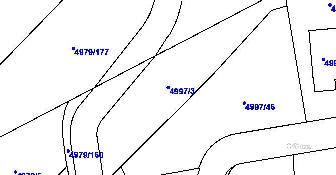 Parcela st. 4997/3 v KÚ Most II, Katastrální mapa