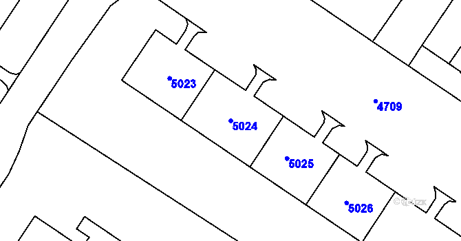 Parcela st. 5024 v KÚ Most II, Katastrální mapa