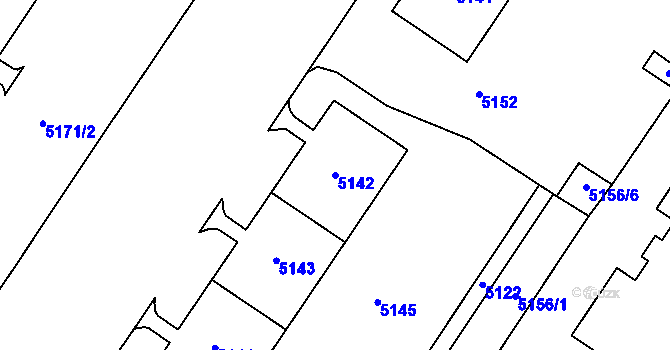 Parcela st. 5142 v KÚ Most II, Katastrální mapa