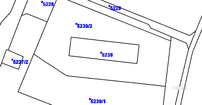 Parcela st. 5238 v KÚ Most II, Katastrální mapa