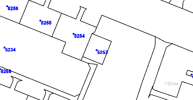 Parcela st. 5253 v KÚ Most II, Katastrální mapa