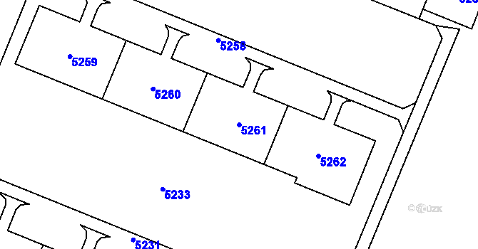 Parcela st. 5261 v KÚ Most II, Katastrální mapa