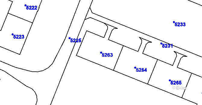 Parcela st. 5263 v KÚ Most II, Katastrální mapa