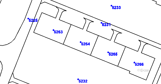 Parcela st. 5264 v KÚ Most II, Katastrální mapa