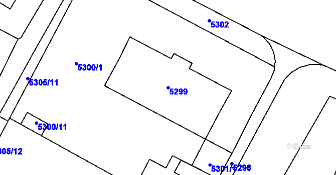 Parcela st. 5299 v KÚ Most II, Katastrální mapa