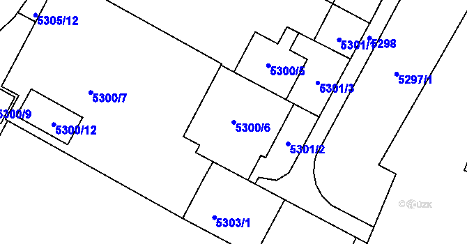 Parcela st. 5300/6 v KÚ Most II, Katastrální mapa