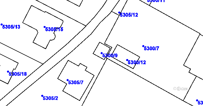 Parcela st. 5300/9 v KÚ Most II, Katastrální mapa