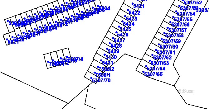 Parcela st. 5430 v KÚ Most II, Katastrální mapa