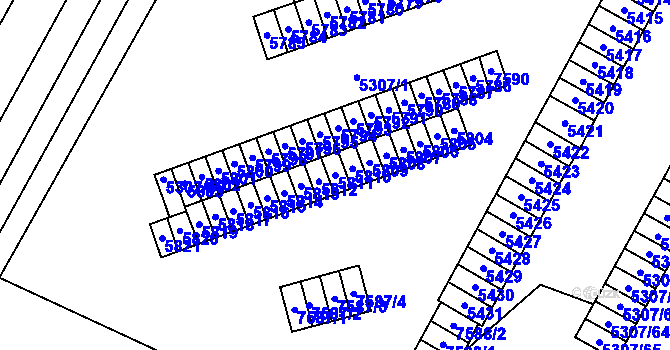 Parcela st. 5811 v KÚ Most II, Katastrální mapa