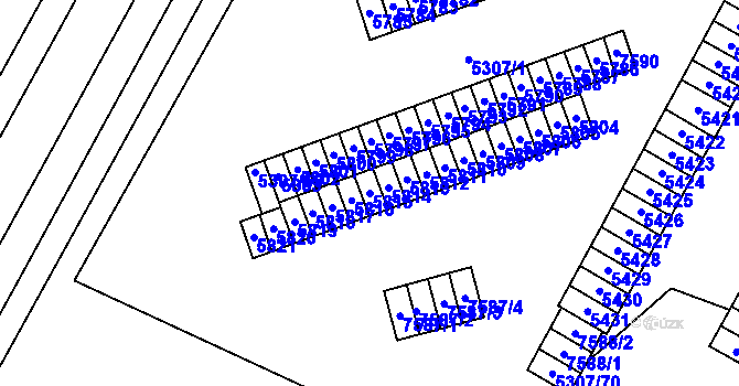 Parcela st. 5815 v KÚ Most II, Katastrální mapa