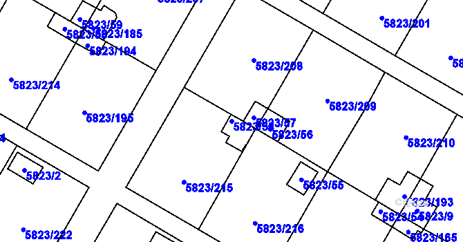 Parcela st. 5823/58 v KÚ Most II, Katastrální mapa