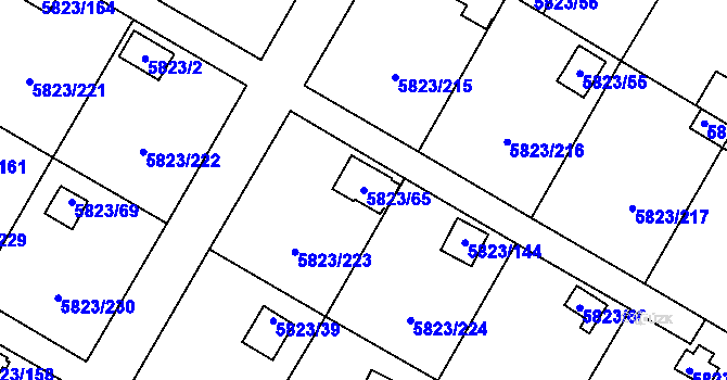 Parcela st. 5823/65 v KÚ Most II, Katastrální mapa