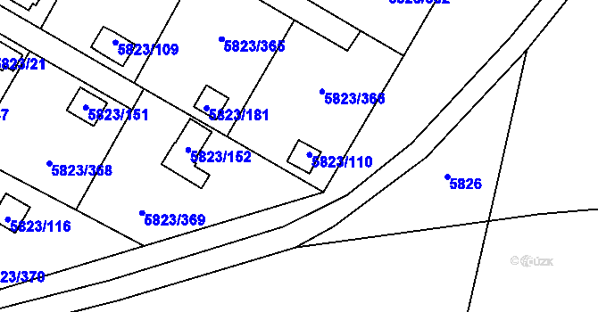 Parcela st. 5823/110 v KÚ Most II, Katastrální mapa