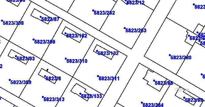Parcela st. 5823/132 v KÚ Most II, Katastrální mapa