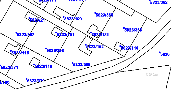 Parcela st. 5823/152 v KÚ Most II, Katastrální mapa