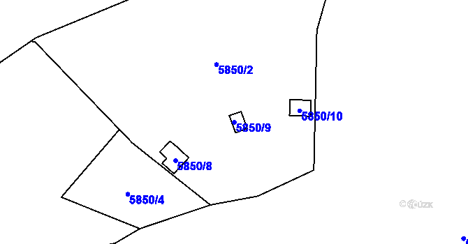 Parcela st. 5850/9 v KÚ Most II, Katastrální mapa