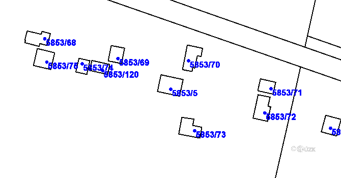 Parcela st. 5853/5 v KÚ Most II, Katastrální mapa