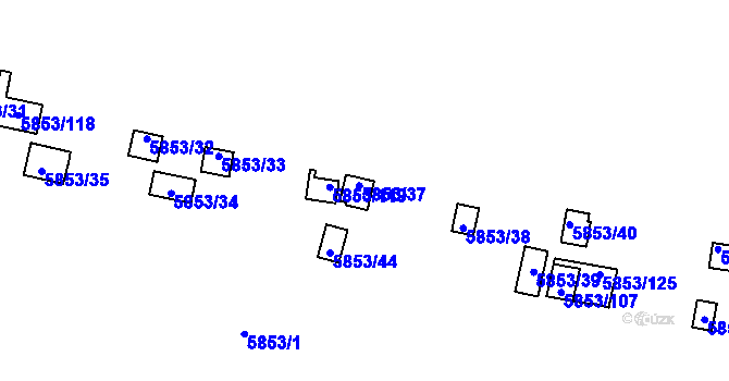 Parcela st. 5853/37 v KÚ Most II, Katastrální mapa