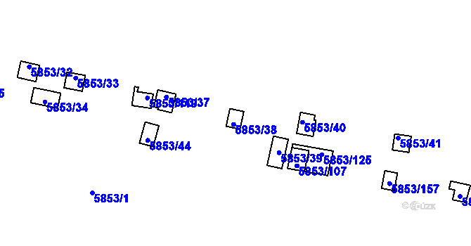 Parcela st. 5853/38 v KÚ Most II, Katastrální mapa