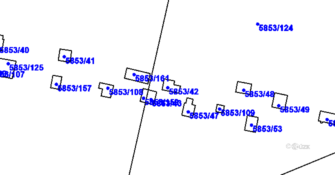 Parcela st. 5853/42 v KÚ Most II, Katastrální mapa