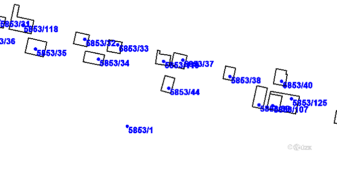 Parcela st. 5853/44 v KÚ Most II, Katastrální mapa