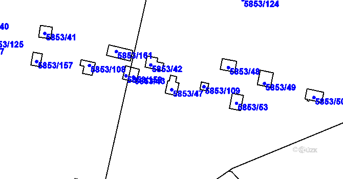 Parcela st. 5853/47 v KÚ Most II, Katastrální mapa
