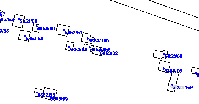 Parcela st. 5853/62 v KÚ Most II, Katastrální mapa