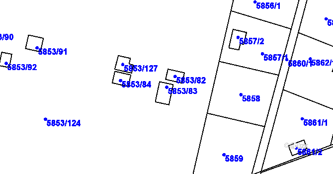 Parcela st. 5853/83 v KÚ Most II, Katastrální mapa