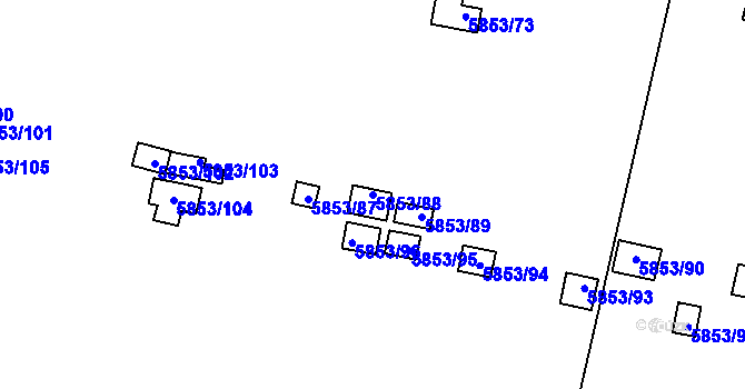 Parcela st. 5853/88 v KÚ Most II, Katastrální mapa