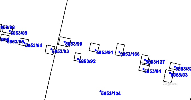 Parcela st. 5853/91 v KÚ Most II, Katastrální mapa