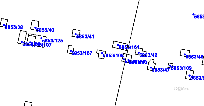 Parcela st. 5853/108 v KÚ Most II, Katastrální mapa