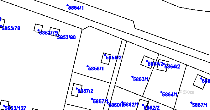 Parcela st. 5856/2 v KÚ Most II, Katastrální mapa