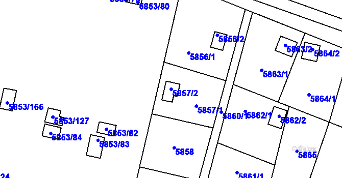 Parcela st. 5857/2 v KÚ Most II, Katastrální mapa