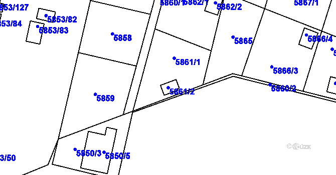 Parcela st. 5861/2 v KÚ Most II, Katastrální mapa