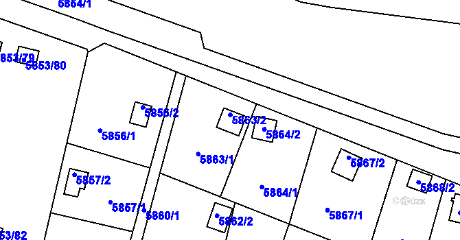 Parcela st. 5863/2 v KÚ Most II, Katastrální mapa
