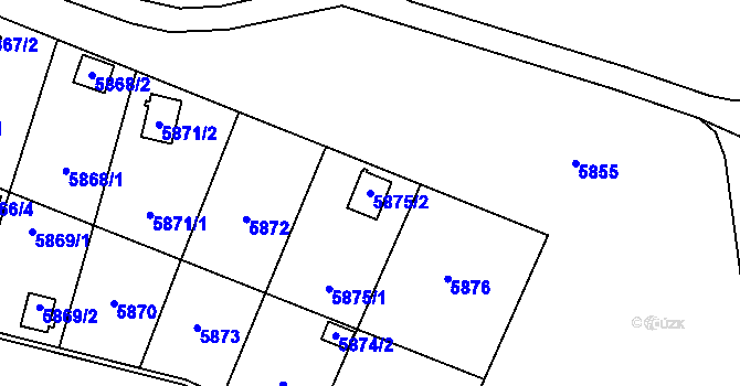 Parcela st. 5875/2 v KÚ Most II, Katastrální mapa