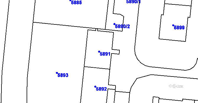 Parcela st. 5891 v KÚ Most II, Katastrální mapa