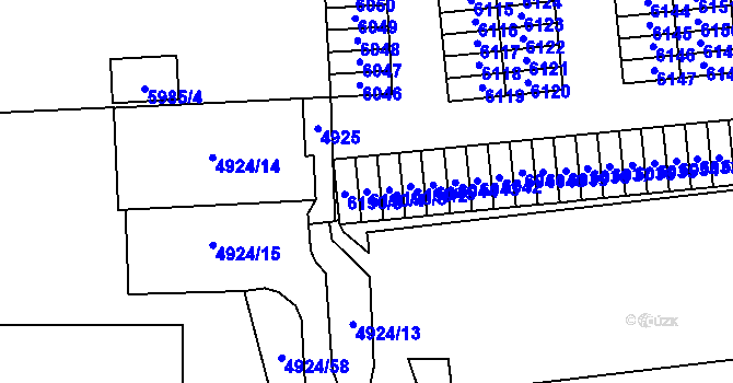 Parcela st. 6190/4 v KÚ Most II, Katastrální mapa
