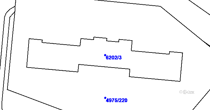 Parcela st. 6202/3 v KÚ Most II, Katastrální mapa