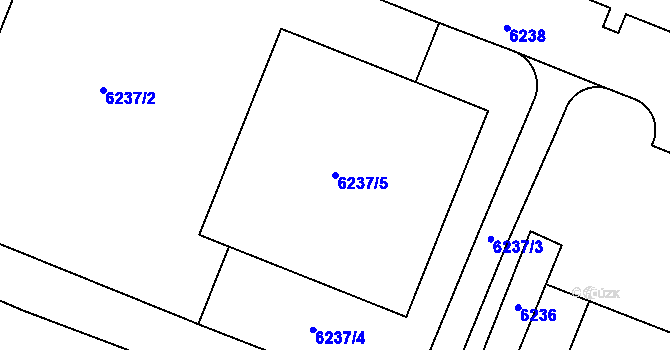 Parcela st. 6237/5 v KÚ Most II, Katastrální mapa