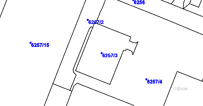 Parcela st. 6257/3 v KÚ Most II, Katastrální mapa