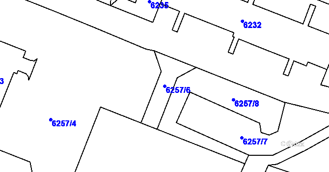 Parcela st. 6257/6 v KÚ Most II, Katastrální mapa