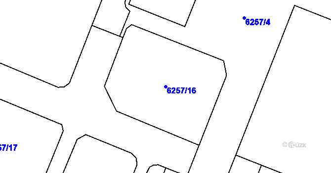 Parcela st. 6257/16 v KÚ Most II, Katastrální mapa