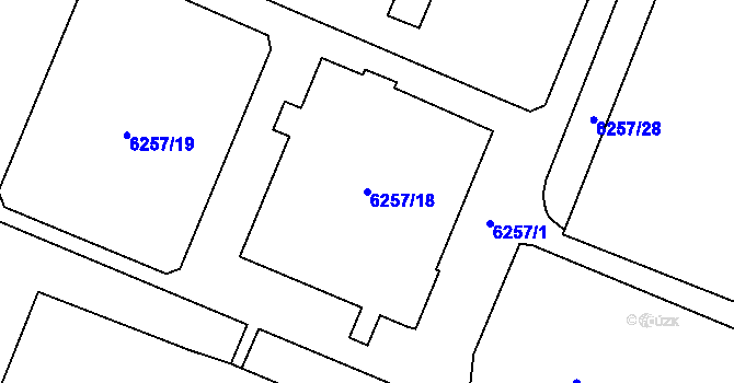 Parcela st. 6257/18 v KÚ Most II, Katastrální mapa